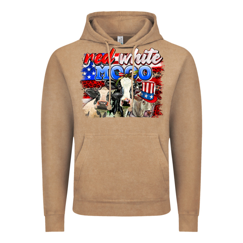 Red White Moo Vintage Hoodie by AdoDesignShop | Teevron