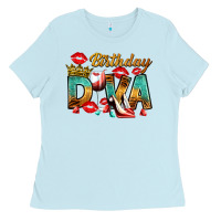 Baby Blue birthday diva Ladies Tee - RanaPortraitStore