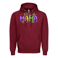 Burgundy mardi gras mama Zipper Hoodie - MaliasSmallBusiness