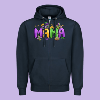 Mardi Gras Mama Zipper Hoodie Designed By Maliassmallbusiness