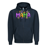 Navy mardi gras mama Zipper Hoodie - MaliasSmallBusiness