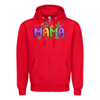 Red mardi gras mama Zipper Hoodie - MaliasSmallBusiness
