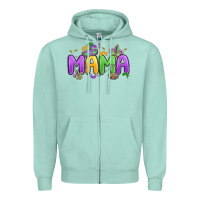Seafoam mardi gras mama Zipper Hoodie - MaliasSmallBusiness