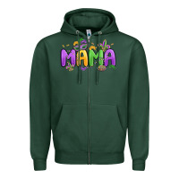 Sports Green mardi gras mama Zipper Hoodie - MaliasSmallBusiness
