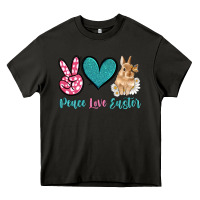 Asphalt peace love easter with bunny and butterfly Heavy Core Tee - Artiststas