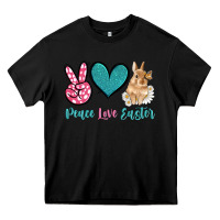 Black peace love easter with bunny and butterfly Heavy Core Tee - Artiststas