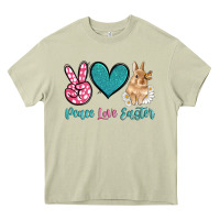 Mossy peace love easter with bunny and butterfly Heavy Core Tee - Artiststas