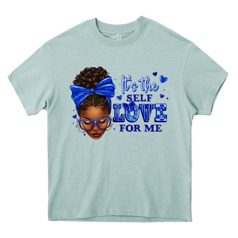 Sorority Colors It's The Self Love For Me Afro Wom Heavy Core Tee by texasbilliewilder | Teevron
