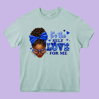 Sorority Colors It's The Self Love For Me Afro Wom Heavy Core Tee Designed By Texasbilliewilder