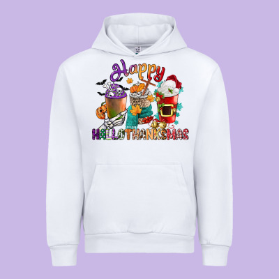 Hallothanksmas Coffee Cups Urban Hoodie Designed By Cowgirlartshop
