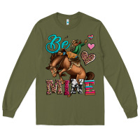 Army Green be mine cowboy rodeo valentines day Long Sleeve Tee - Jasminsmagicworld