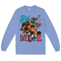 Colony Blue be mine cowboy rodeo valentines day Long Sleeve Tee - Jasminsmagicworld