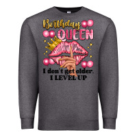 Charcoal Heather birthday queen i dont get older i level up Premium Sweatshirt - Artiststas