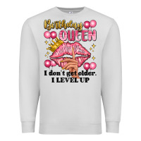 Dove Grey birthday queen i dont get older i level up Premium Sweatshirt - Artiststas
