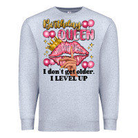 Heather Grey birthday queen i dont get older i level up Premium Sweatshirt - Artiststas