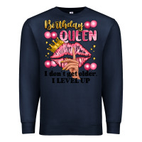 Navy birthday queen i dont get older i level up Premium Sweatshirt - Artiststas