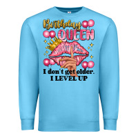 Ocean Blue birthday queen i dont get older i level up Premium Sweatshirt - Artiststas