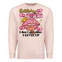 Pale Pink birthday queen i dont get older i level up Premium Sweatshirt - Artiststas