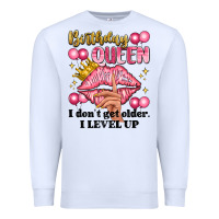 White birthday queen i dont get older i level up Premium Sweatshirt - Artiststas