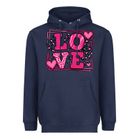 Navy Love leopard frame Heavyweight Hoodie - LillyAllenDesigns