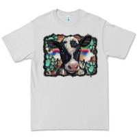 Western Background Turquoises Gemstones Black And White Baby Cow Premium Tee | Teevron