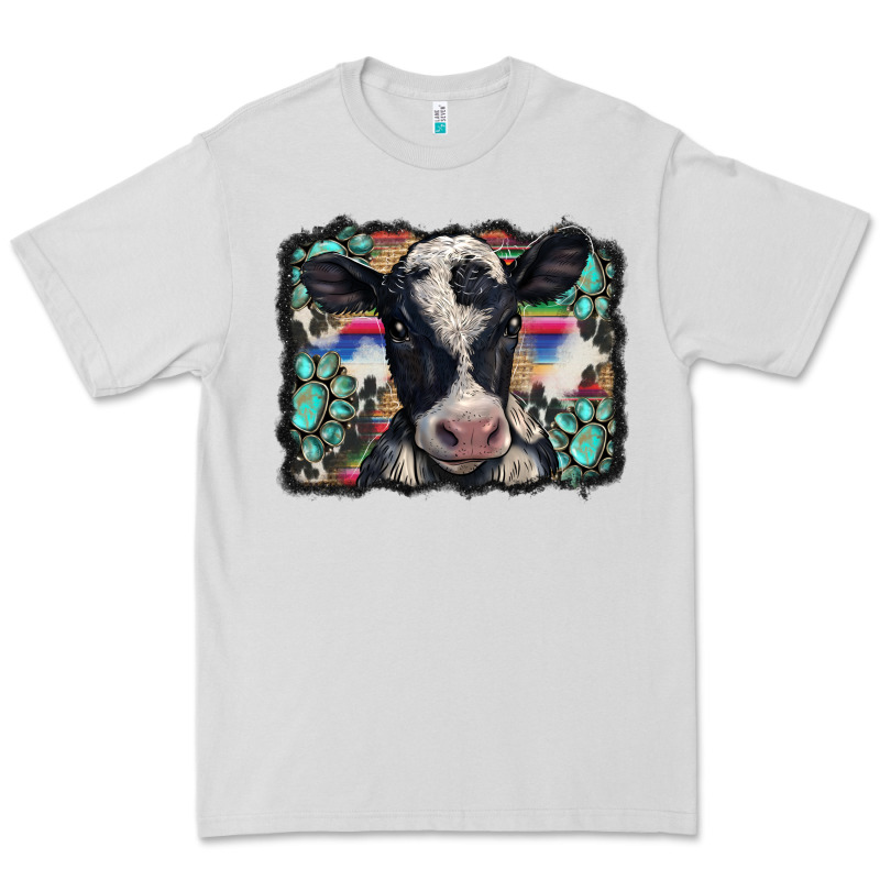 Western Background Turquoises Gemstones Black And White Baby Cow Premium Tee by BarkalooDesign | Teevron