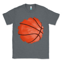 Charcoal Heather basketball patch Classic Tee - AdoDesignShop