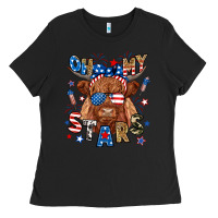 Black oh my stars highland cow Ladies Tee - RanaPortraitStore