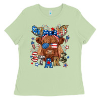 Matcha oh my stars highland cow Ladies Tee - RanaPortraitStore