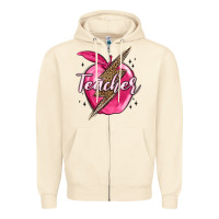 Sandshell teacher lightning bolt valentine s day Zipper Hoodie - MaliasSmallBusiness