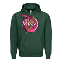 Sports Green teacher lightning bolt valentine s day Zipper Hoodie - MaliasSmallBusiness