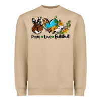 Mushroom peace love  bullskull Heavyweight Sweatshirt - AdoDesignShop