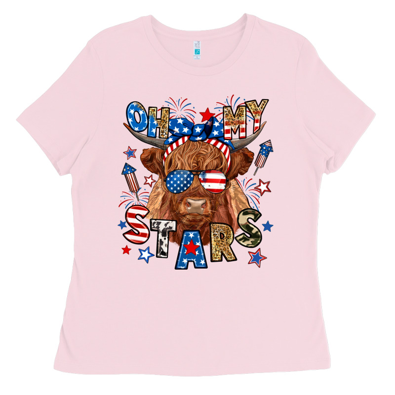 Oh My Stars Highland Cow Ladies Tee by RanaPortraitStore | Teevron