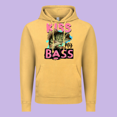 Kiss My Bass Vintage Hoodie Designed By Jahusdesignshop