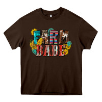 Chocolate Brown farm babe Heavy Core Tee - Zillion Design Studio