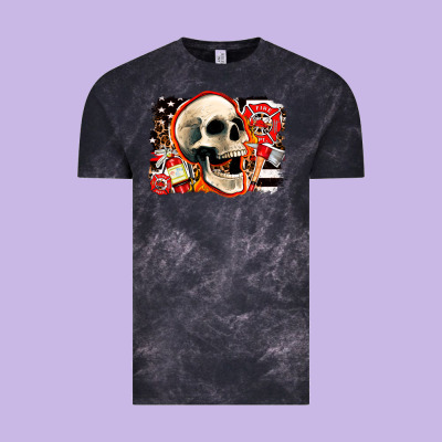 Firefighter Skull Vintage Tee Designed By Adodesignshop