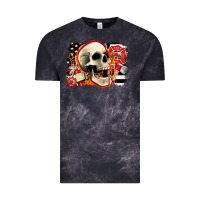 Cloud Black firefighter skull Vintage Tee - AdoDesignShop