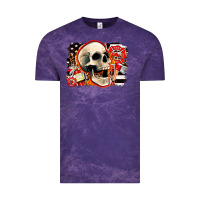 Cloud Purple firefighter skull Vintage Tee - AdoDesignShop