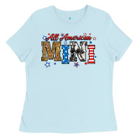 Baby Blue all american mini Ladies Tee - RanaPortraitStore