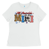 White all american mini Ladies Tee - RanaPortraitStore