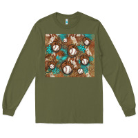 Army Green baseball turquoise gemstones western patterns Long Sleeve Tee - BarkalooDesign