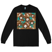 Black baseball turquoise gemstones western patterns Long Sleeve Tee - BarkalooDesign