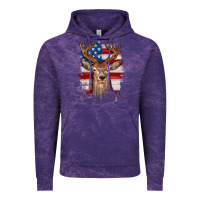 Cloud Purple deer american flag Vintage Hoodie - JahusDesignShop