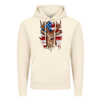 Vintage Artic deer american flag Vintage Hoodie - JahusDesignShop