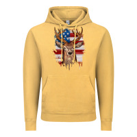Vintage Mustard deer american flag Vintage Hoodie - JahusDesignShop