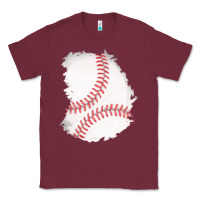 Burgundy baseball patch Classic Tee - AdoDesignShop