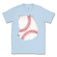 Dusty Blue baseball patch Classic Tee - AdoDesignShop