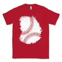 Red baseball patch Classic Tee - AdoDesignShop