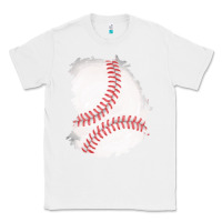 White baseball patch Classic Tee - AdoDesignShop
