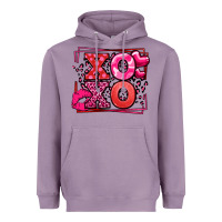 Lavender Xoxo Valentine's Day leopard frame Heavyweight Hoodie - LillyAllenDesigns